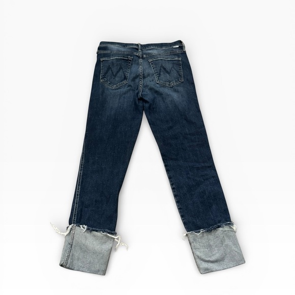 MOTHER DENIM The Ponyboy High-Rise Frayed Ankle Jeans in bake sale brawl size 28 - Picture 4 of 10